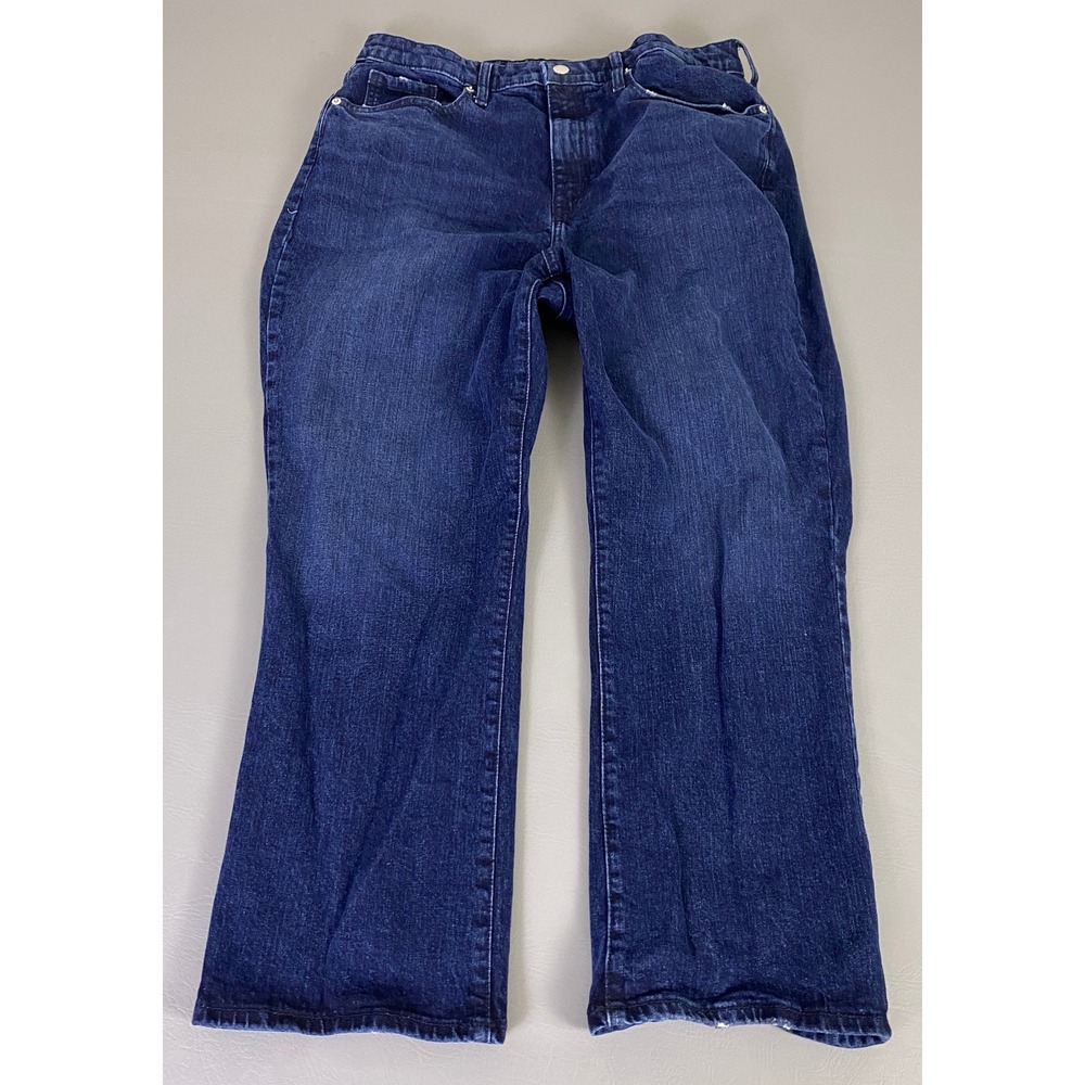 A New Day  Jeans Women's Size 16/33R‎  Straight Leg Dark Blue Wash Denim